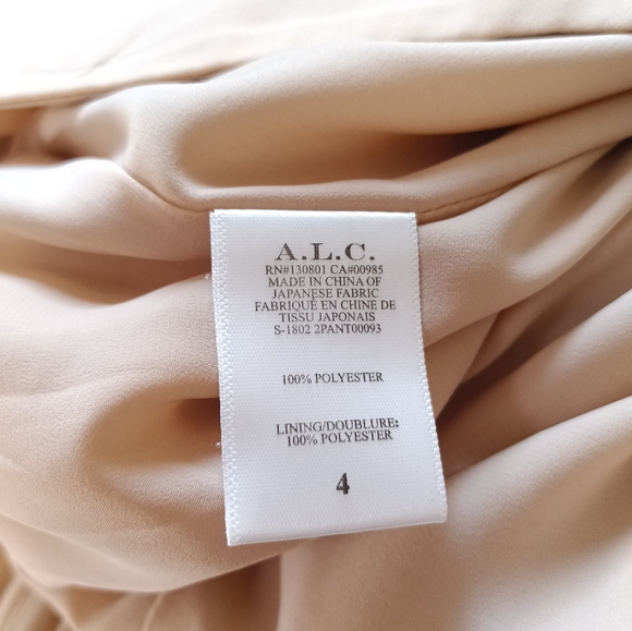 A.L.C.Donovan Pleated Wide-Leg Pants Size 4 in Cream Tan - Picture 6 of 8